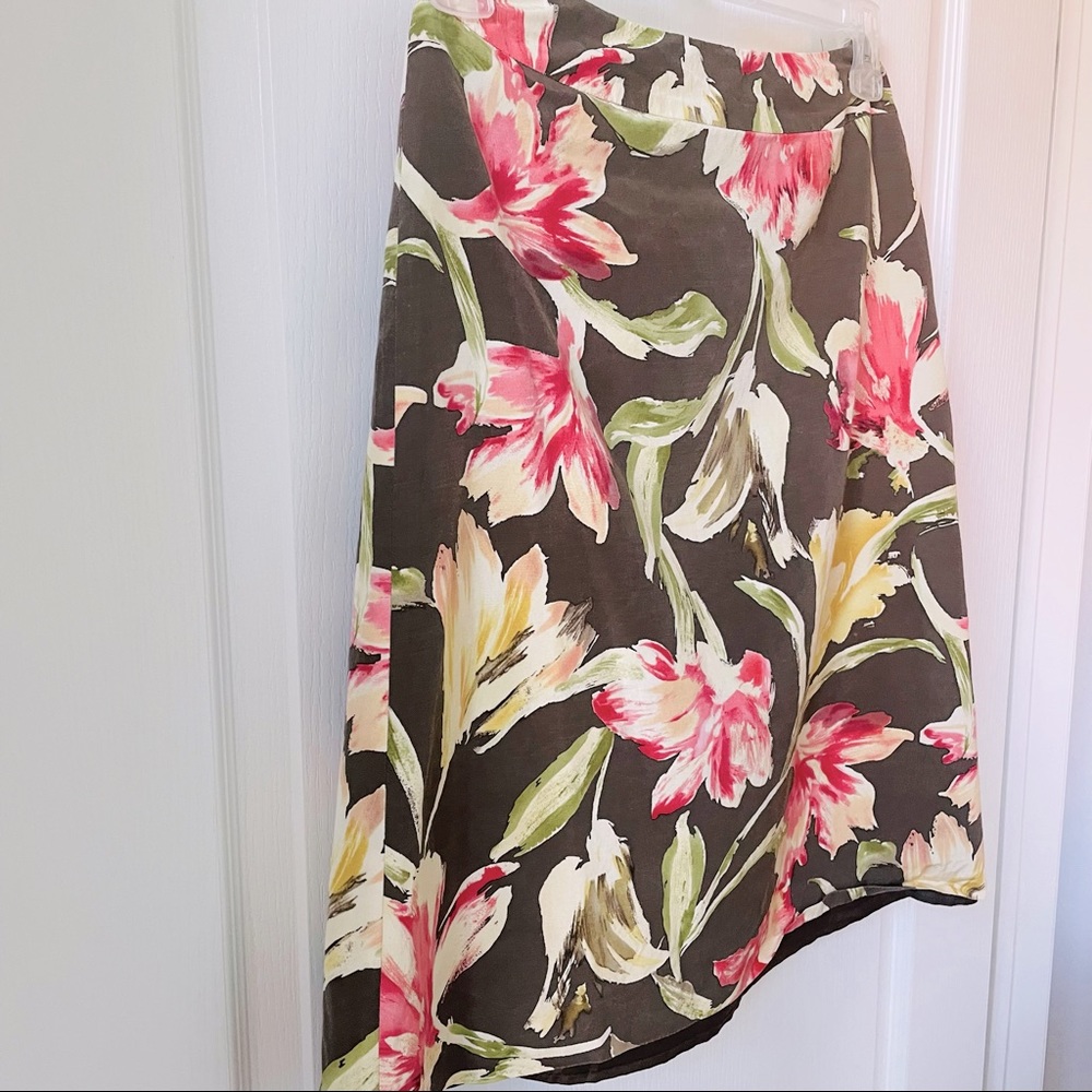 🌸3 for $20 TALBOTS Floral Canvas Skirt Size M Summer Vacation Skirt